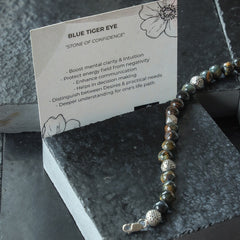 Blue tiger eye silver bracelet