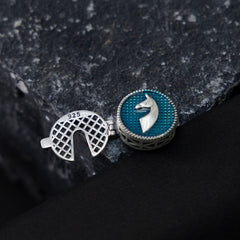 Galloping Stallion button clip