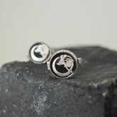 Moon- Wolf enamel cufflink clip