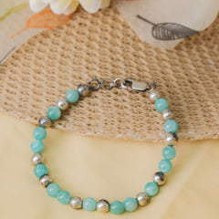 Amozinite Blue Silver bracelet