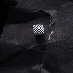 Silver crisscross Square stud