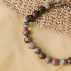 Rhodonite Silver Bracelet