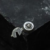 Pearl lion cufflink clip
