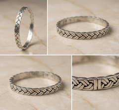 Full Braided Silver Kada