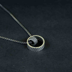 Double Ring Silver Pendant