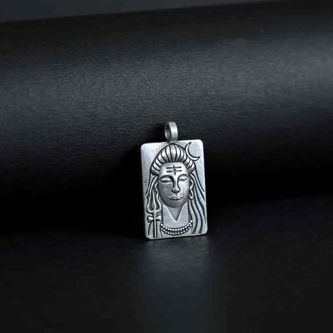 Meditating Shiv Silver Pendant
