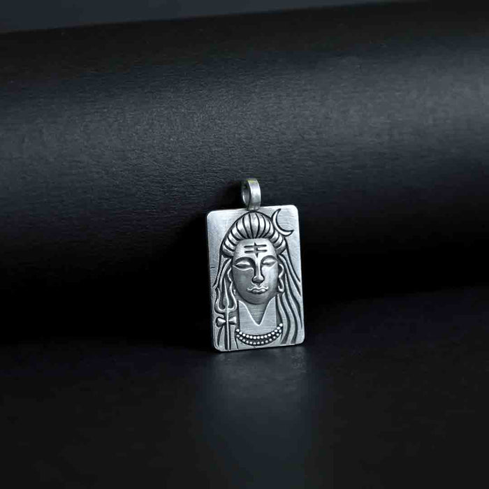 Meditating Shiv Silver Pendant