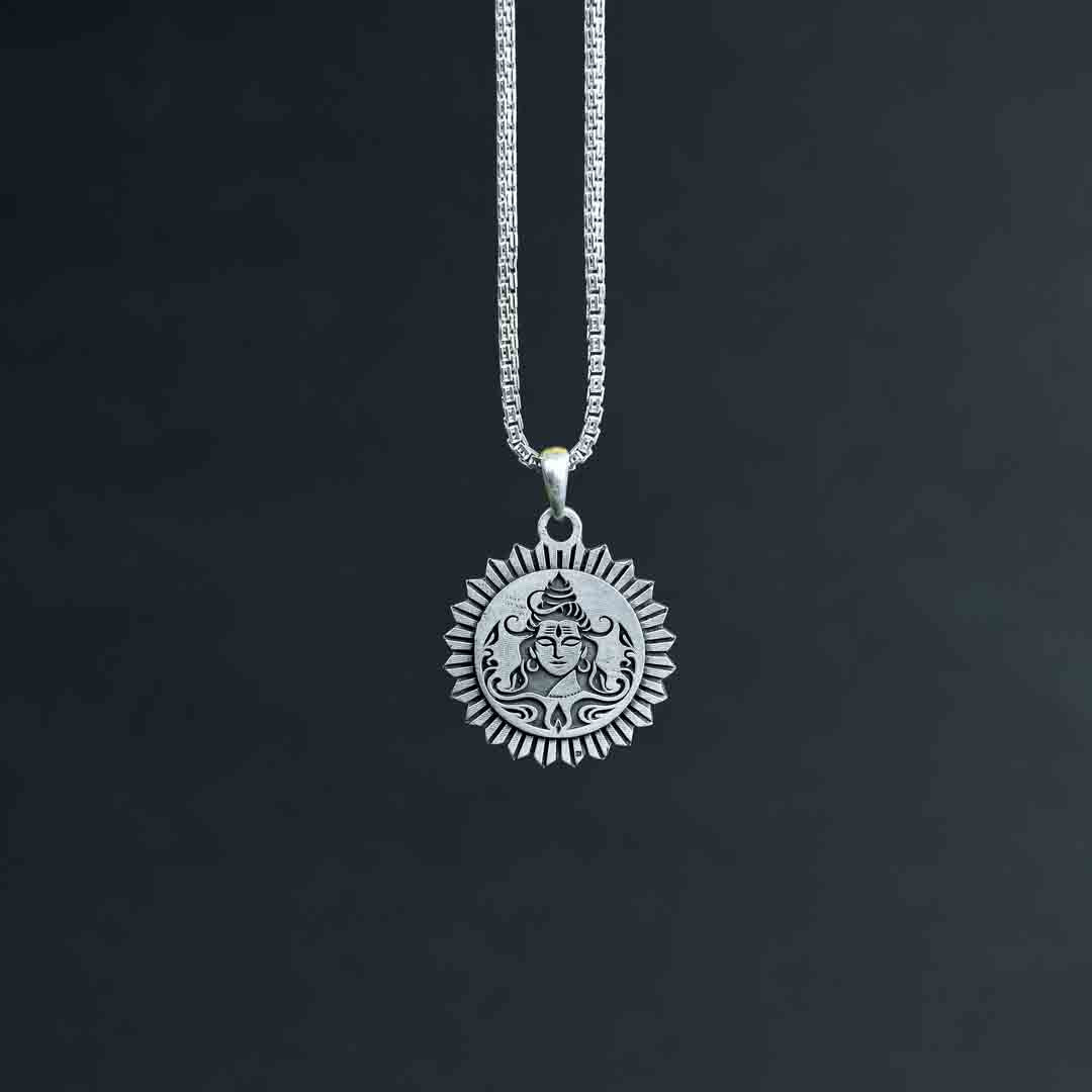 Shivji Coin Silver Pendant