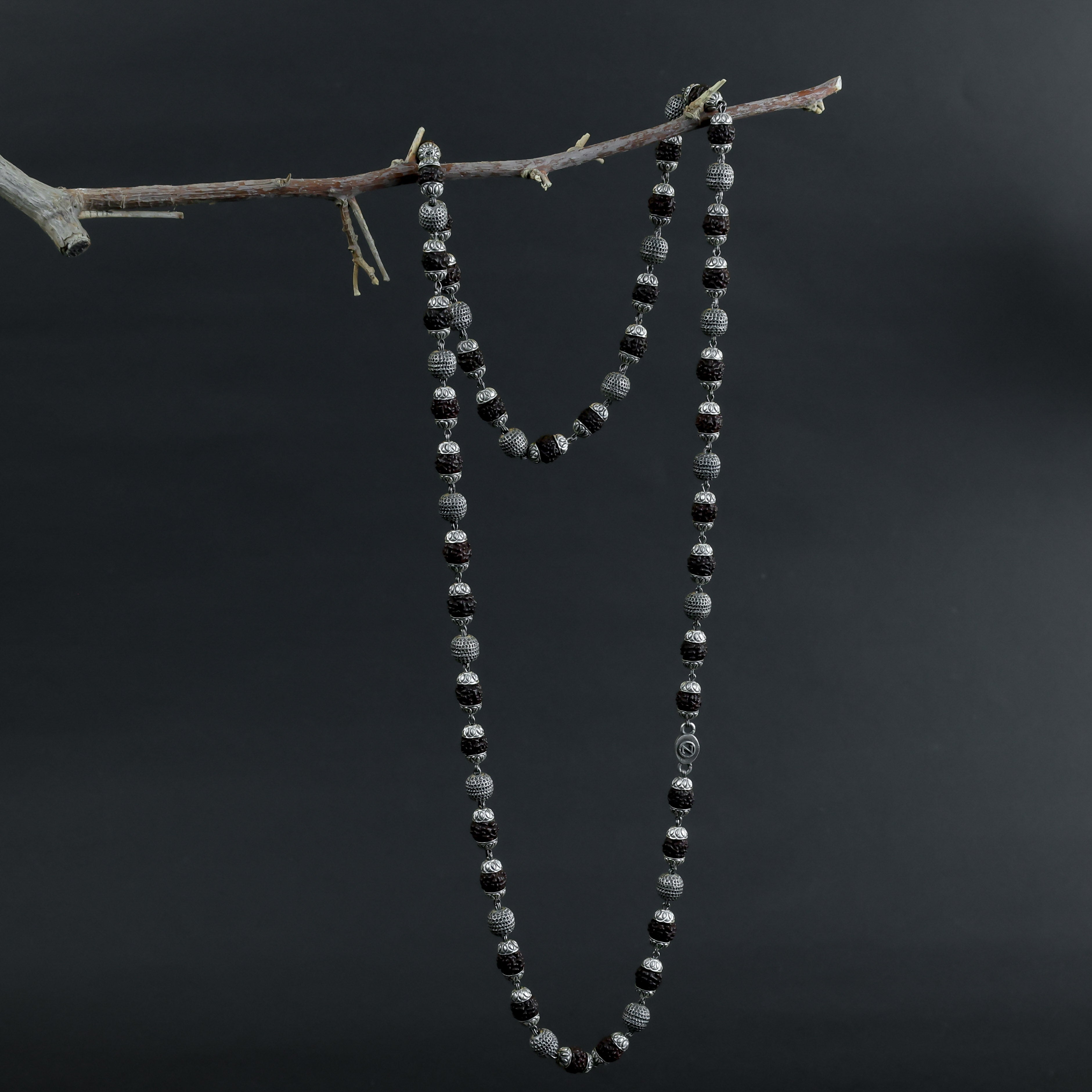 Rudraksh Silver Mala