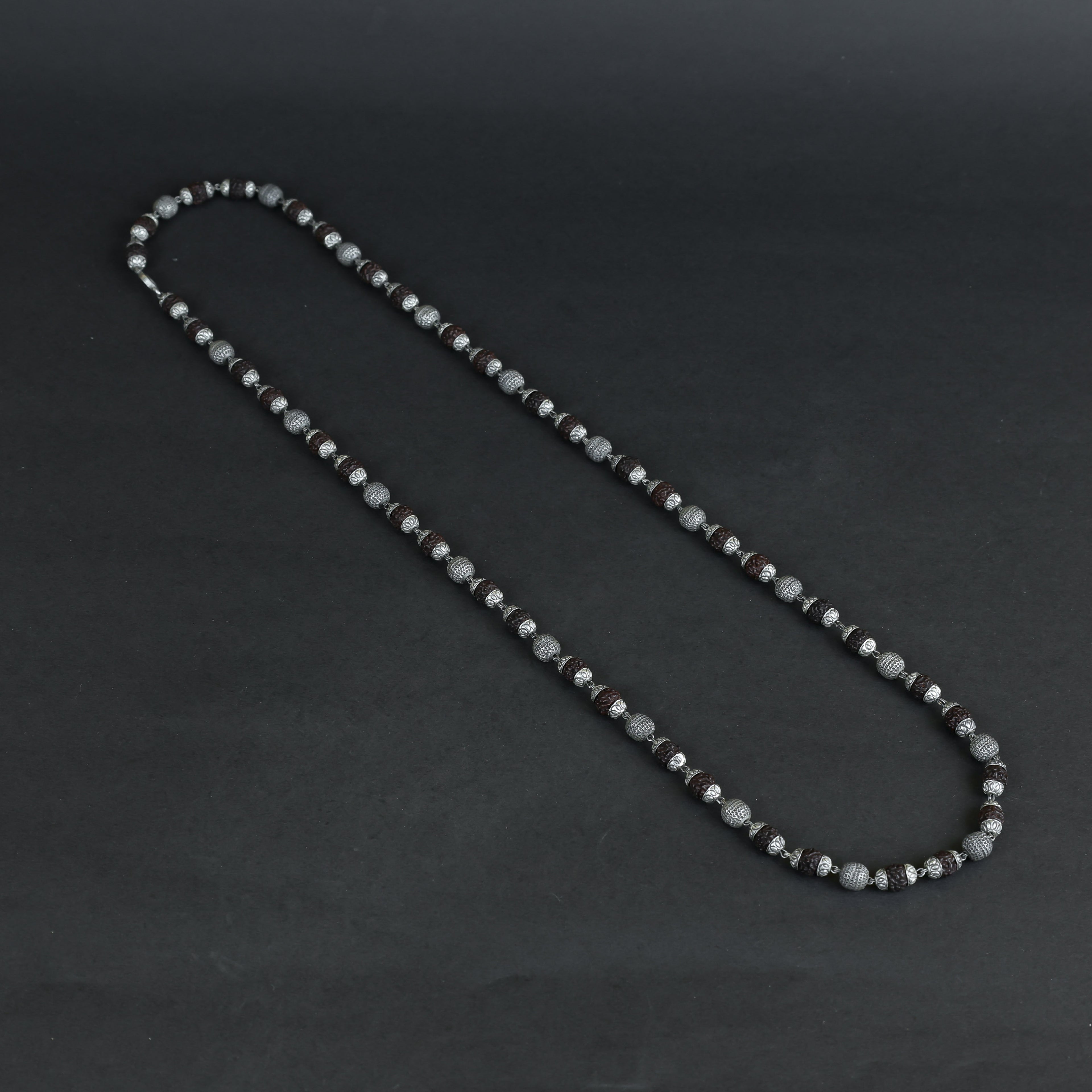 Rudraksh Silver Mala