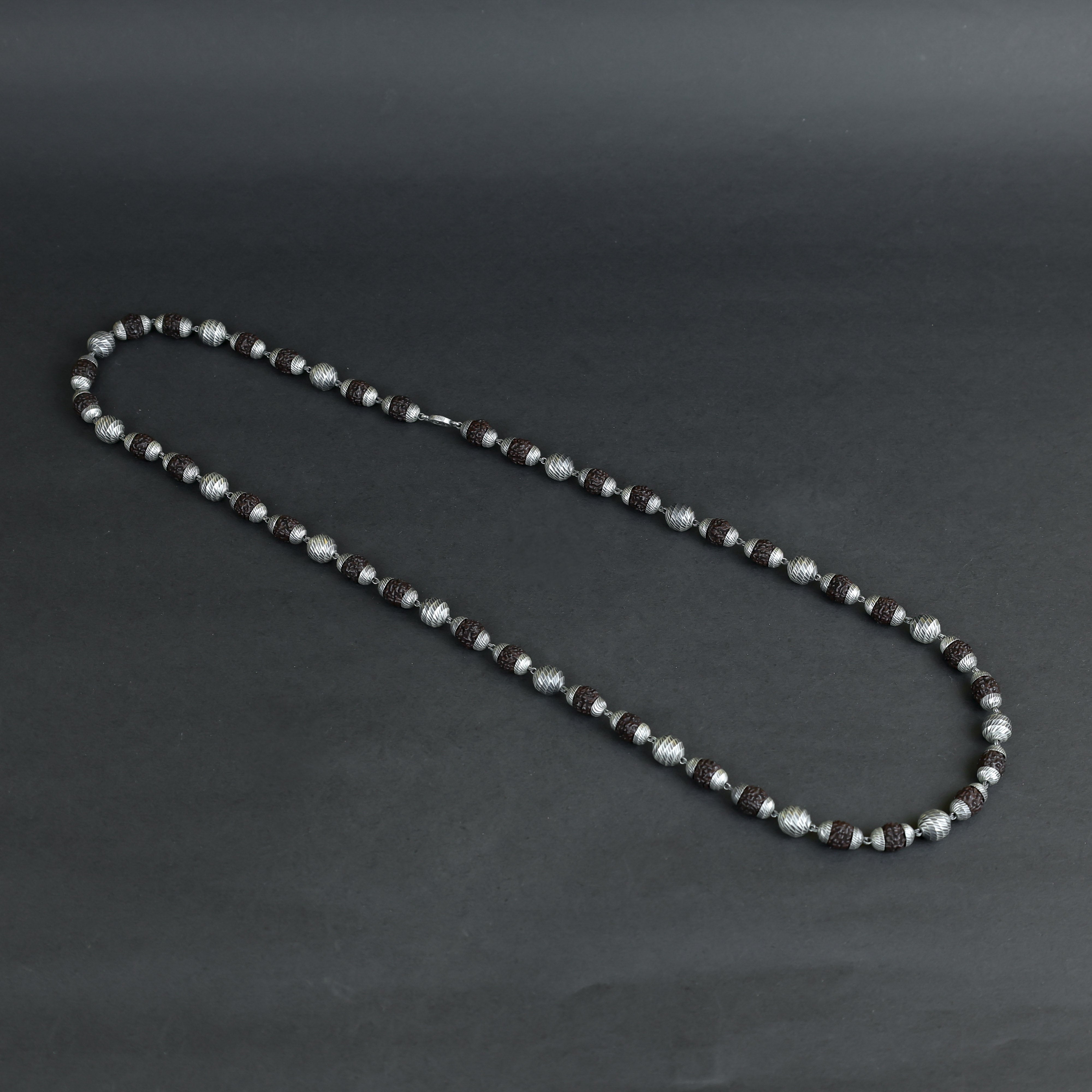 Rudraksh Silver Mala