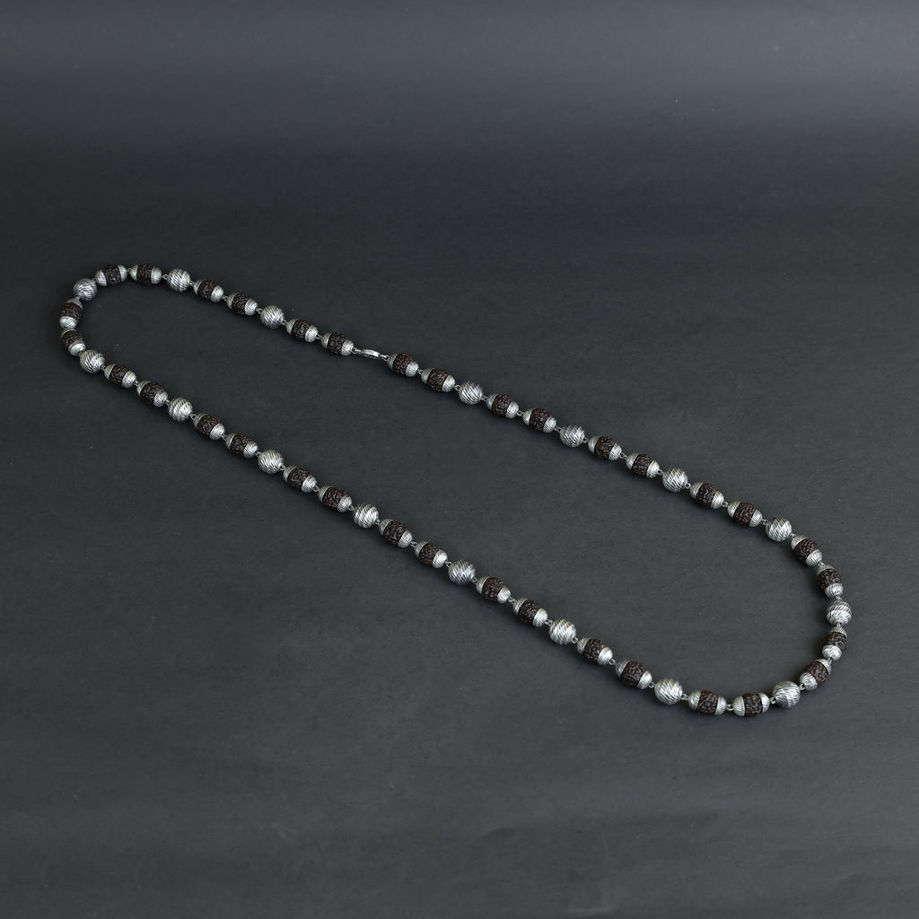 Rudraksh Silver Mala