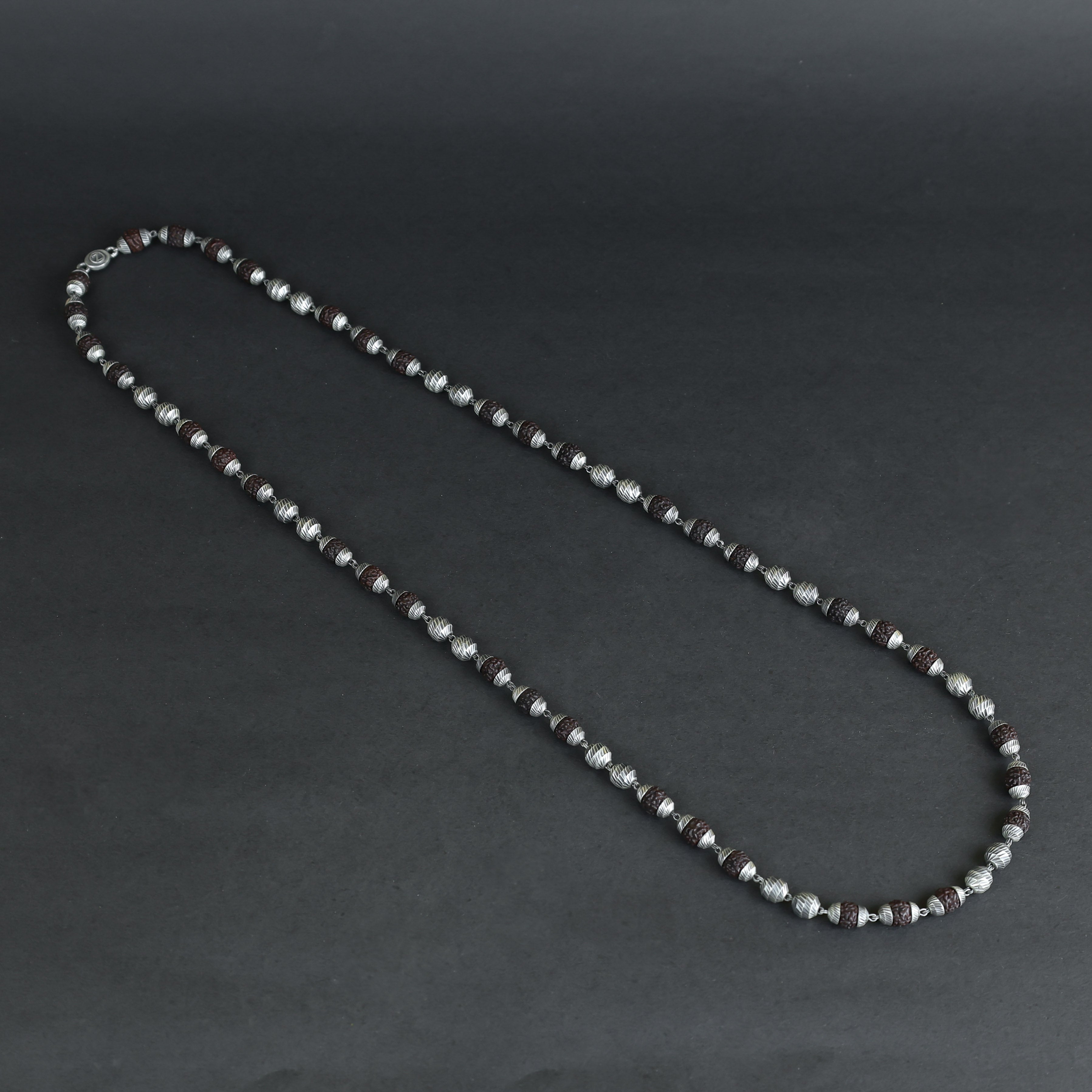 Rudraksh Silver Mala