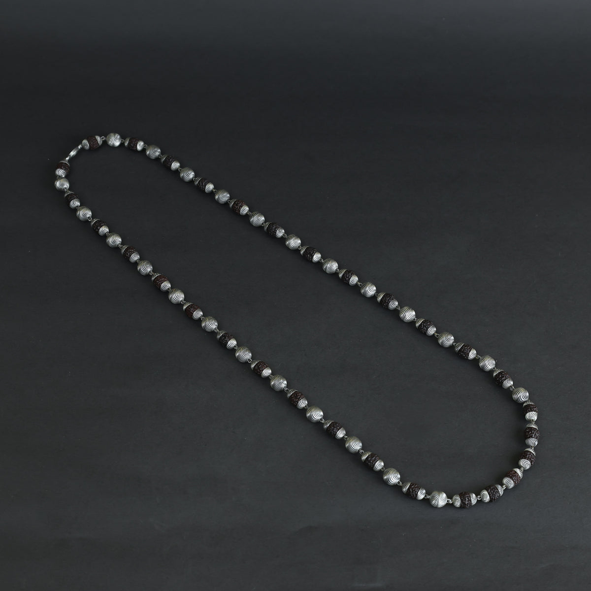 Rudraksh Silver Mala