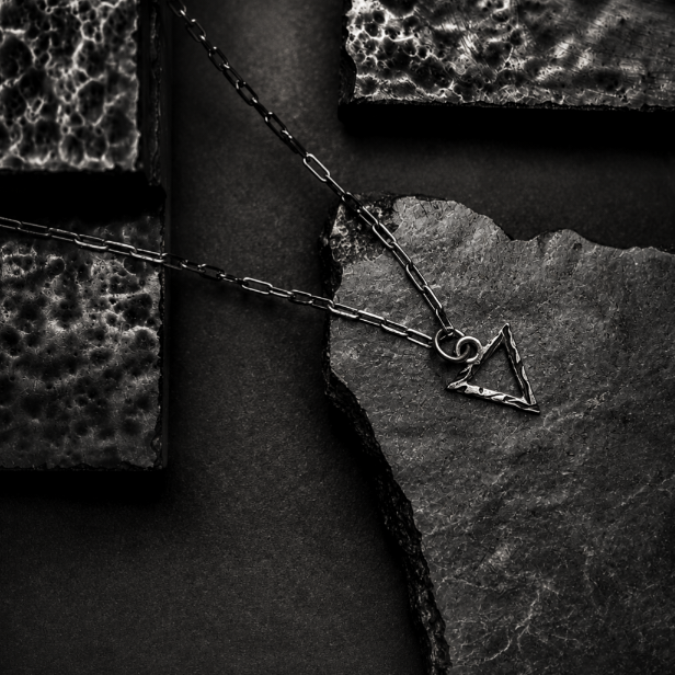 Hollow Triangle Silver Pendant