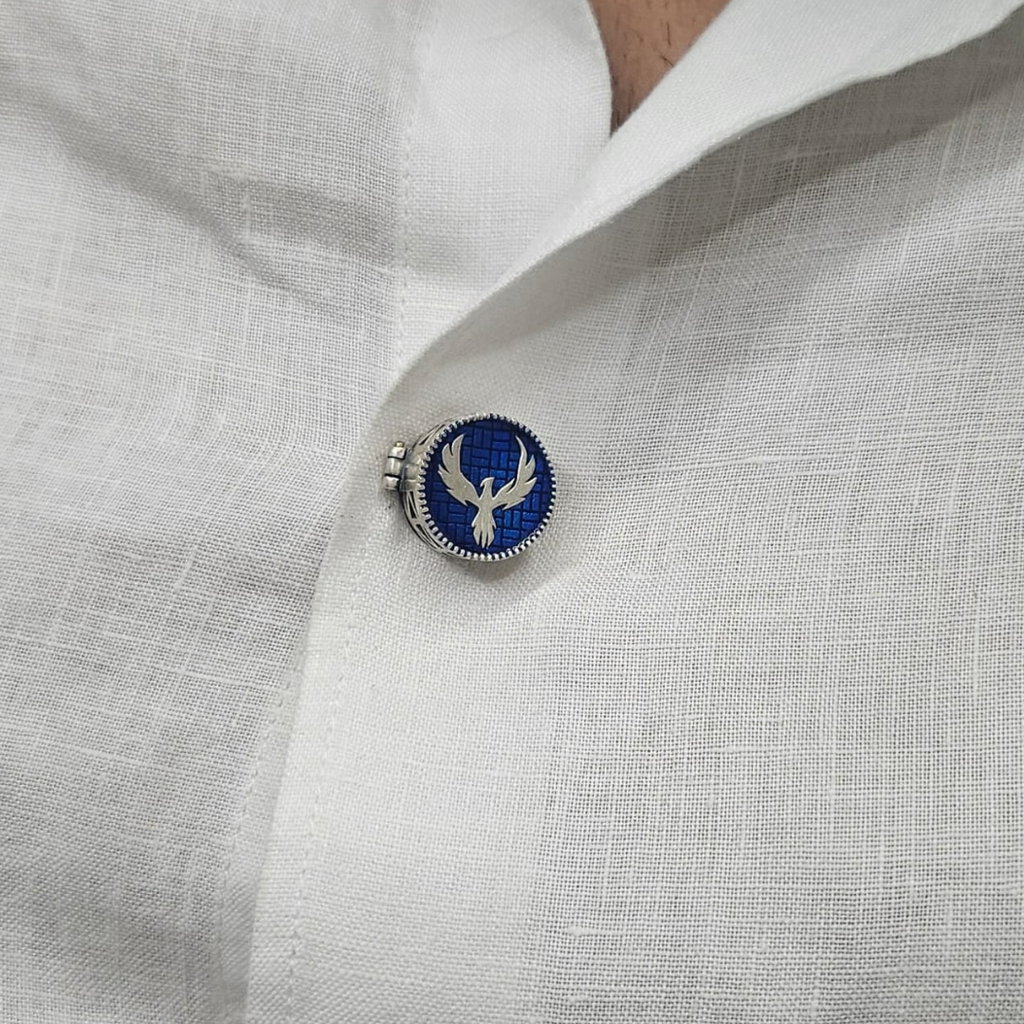 Silver Skybound Button Clip