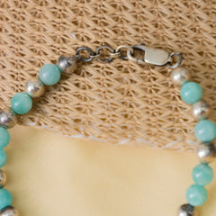 Amozinite Blue Silver bracelet
