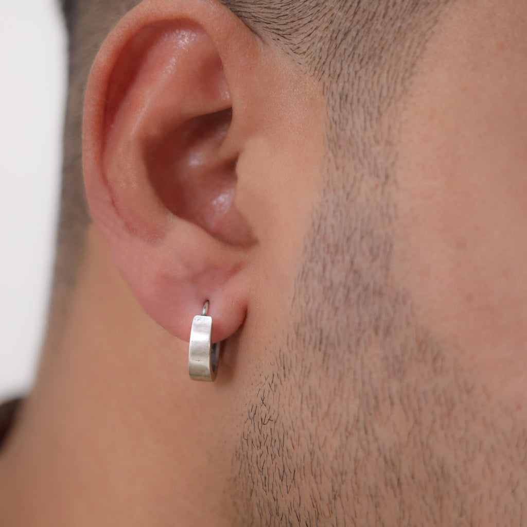 Round silver loop Stud