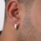 Round silver loop Stud