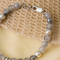 Black Rutile Silver Bracelet