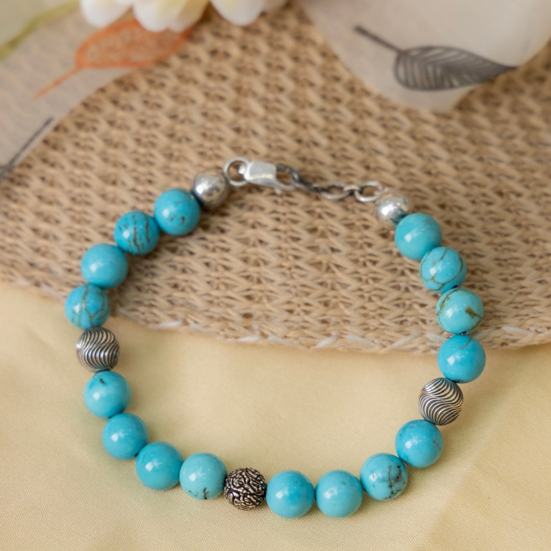 Howlite Turqoise silver bracelet
