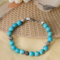 Howlite Turqoise silver bracelet