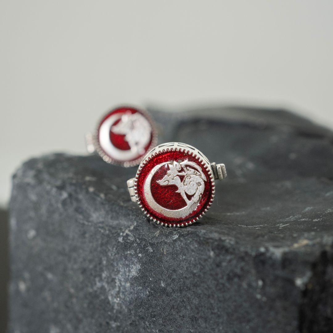 Moon- Wolf enamel cufflink clip
