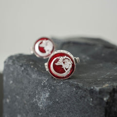 Moon- Wolf enamel cufflink clip