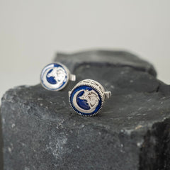 Moon- Wolf enamel cufflink clip