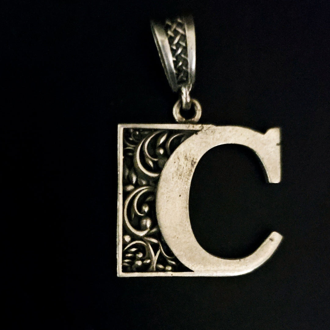 Alphabet silver Pendant