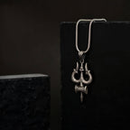 Damru Trishul Silver Pendant