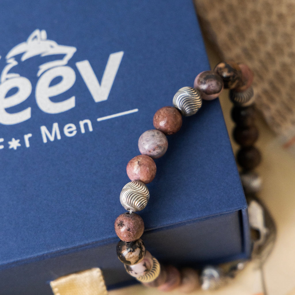 Rhodonite Silver Bracelet