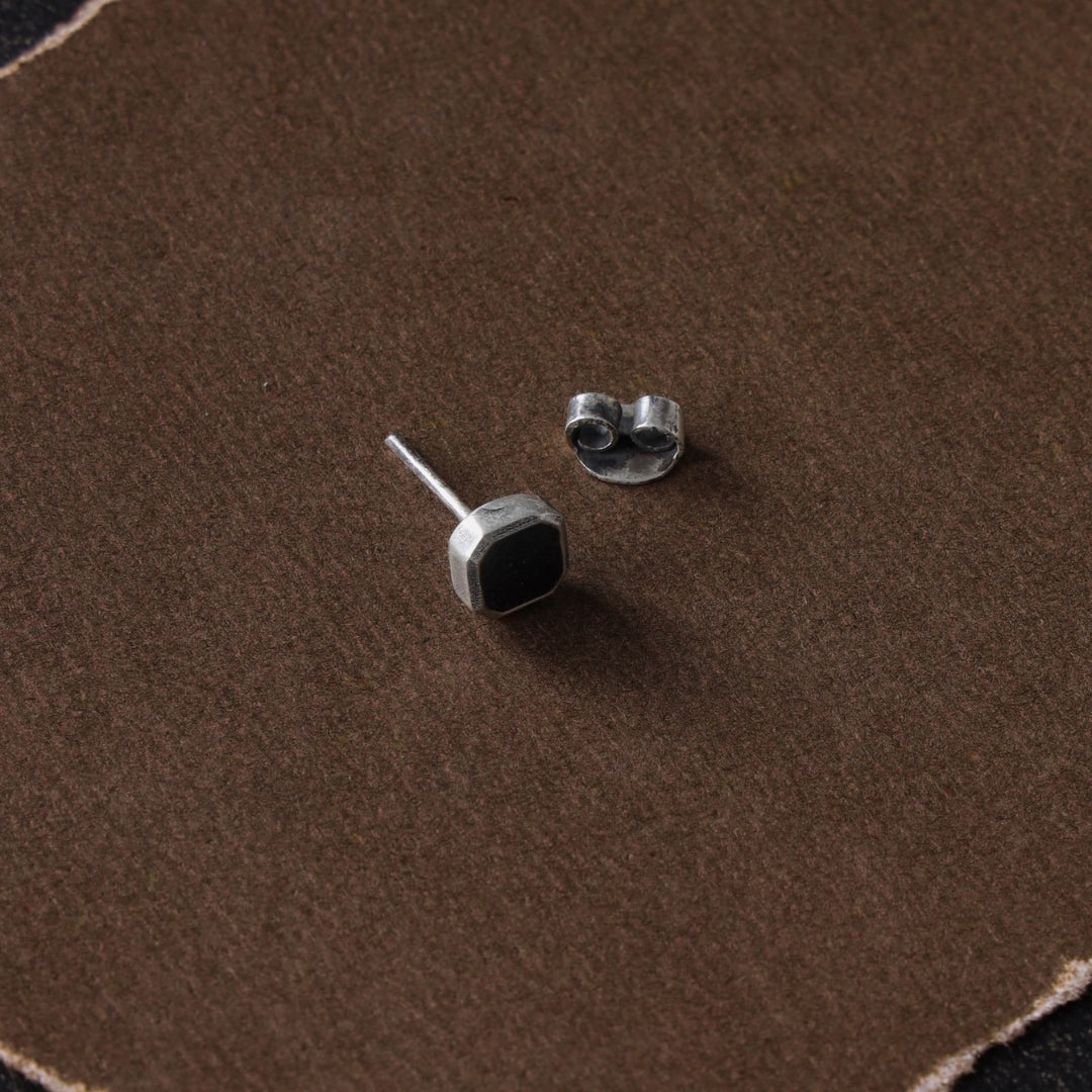 Black Square Stud
