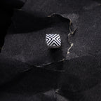 Silver crisscross Square stud