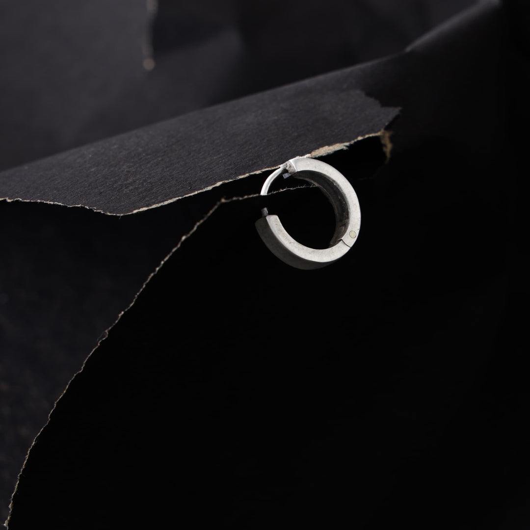 Round silver loop Stud