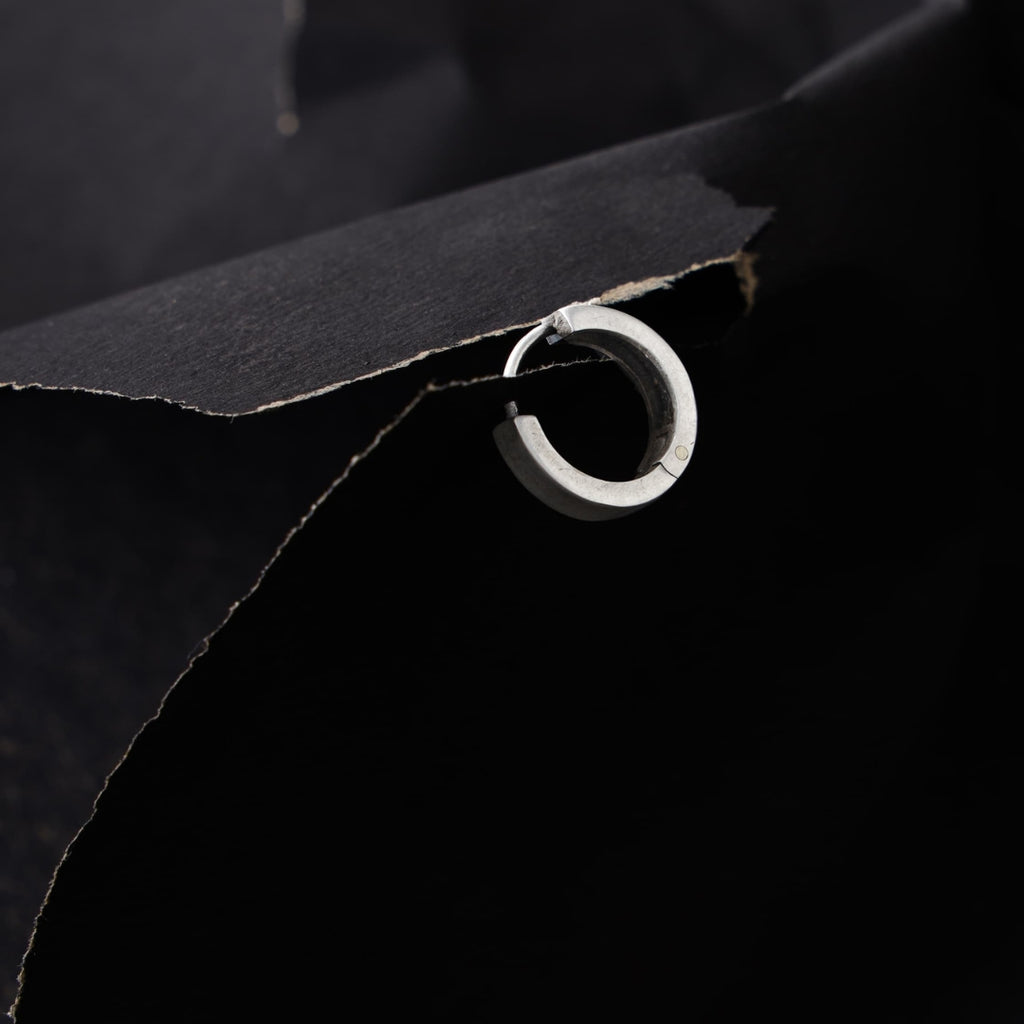 Round silver loop Stud