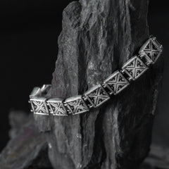 Men's Silver Dark Cross Bracelet