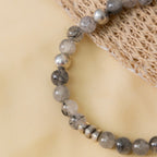 Black Rutile Silver Bracelet