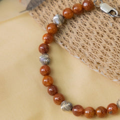 Aventurine Orange Silver Bracelet