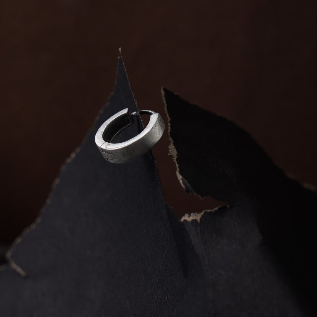Round silver loop Stud