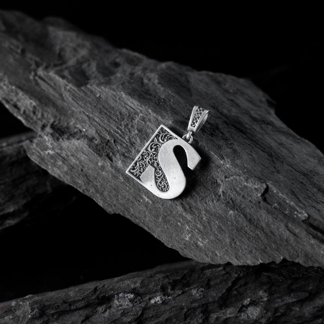 Alphabet silver Pendant