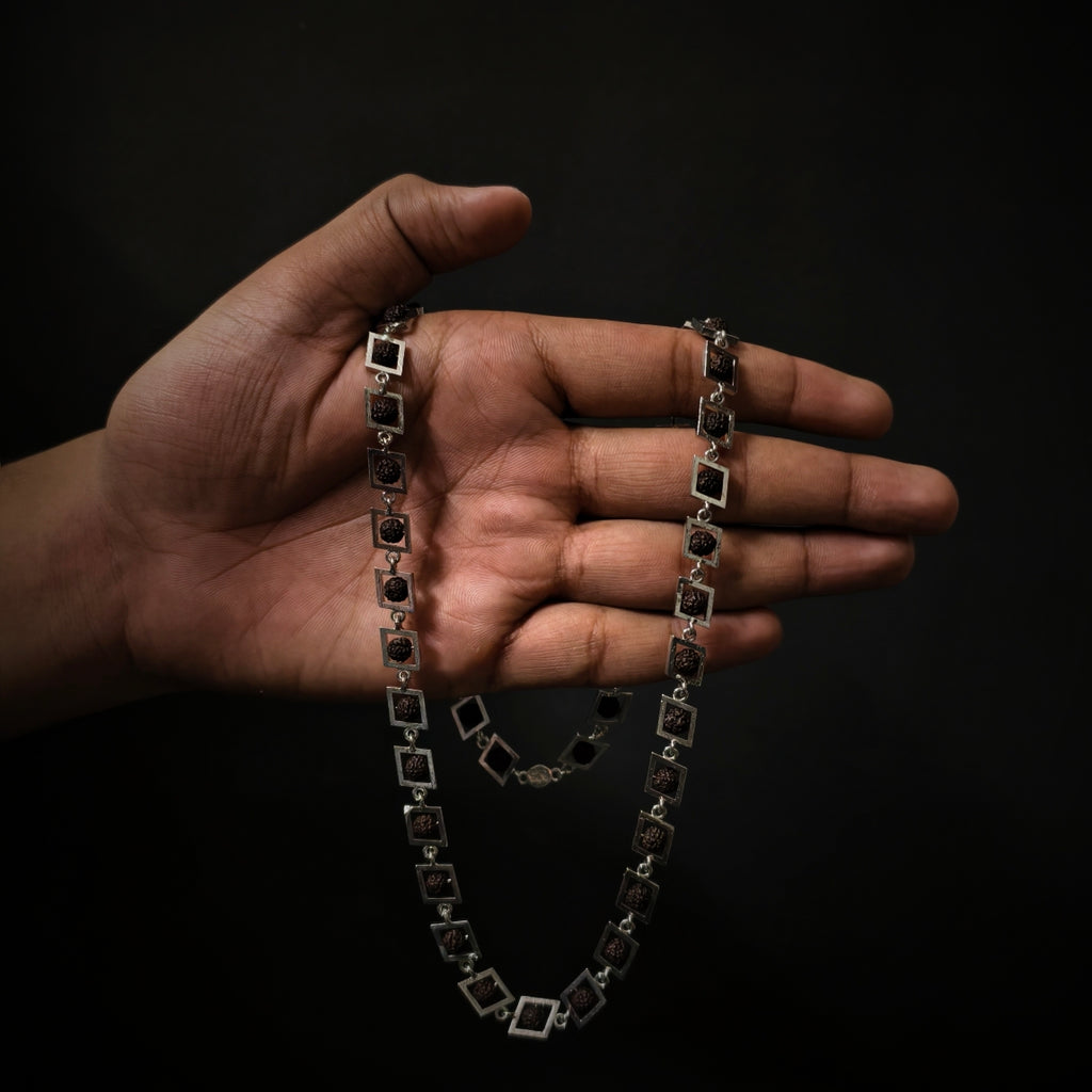 NEEL | 925 Silver Rudraksha Mala