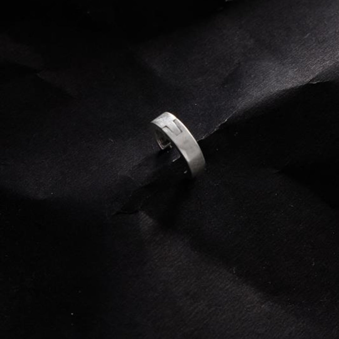 Round silver loop Stud