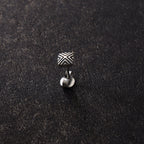 Silver crisscross Square stud