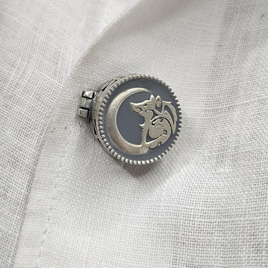 Wolf's Moon Button Clip