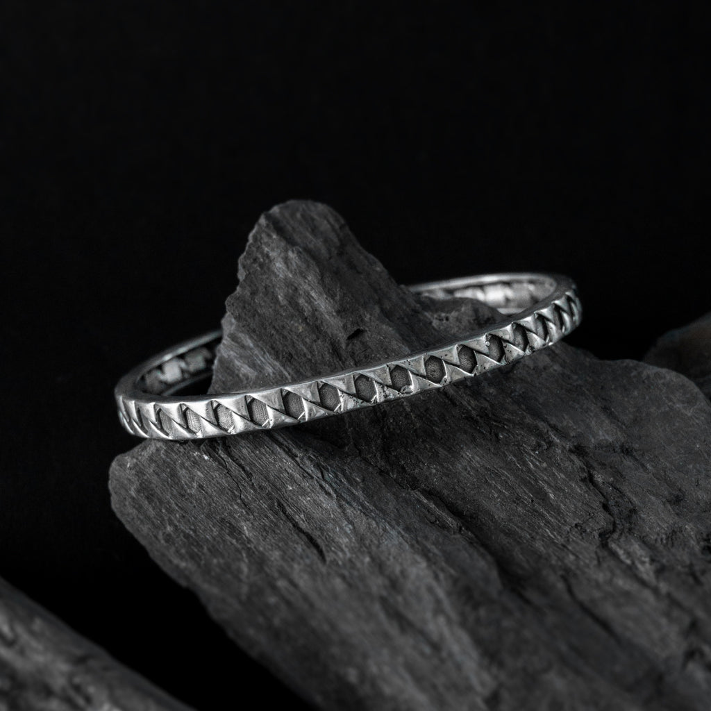 Silver Checkerboard Cuff-bracelet