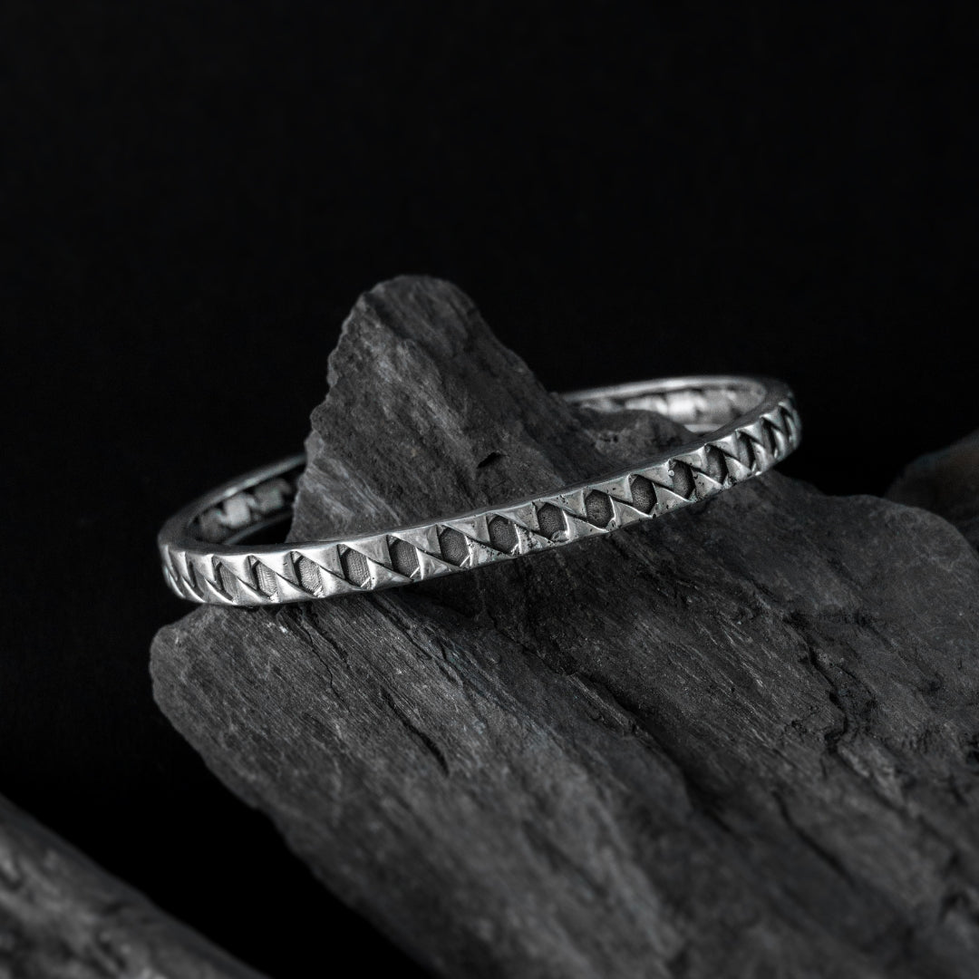 Silver Checkerboard Cuff-bracelet