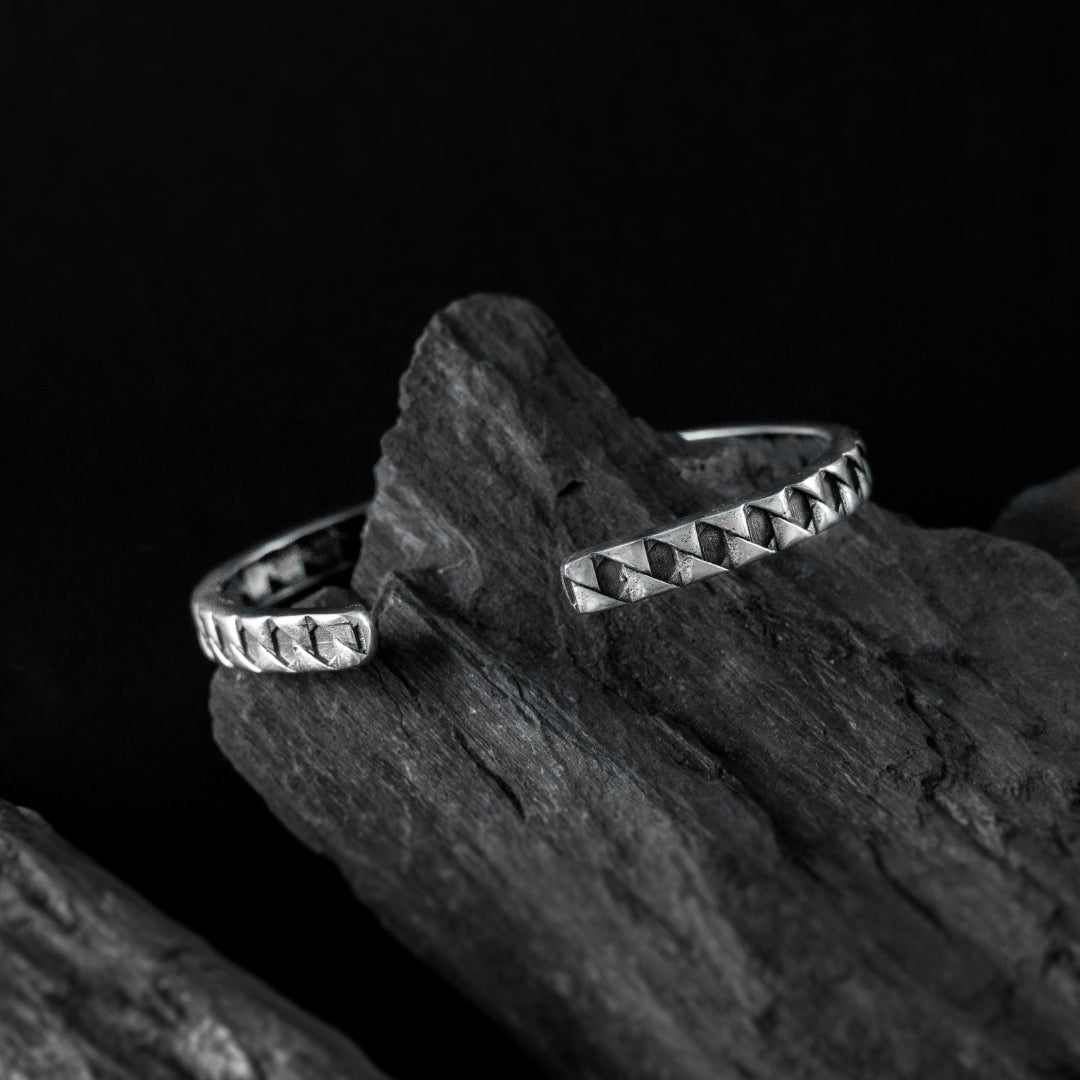 Silver Checkerboard Cuff-bracelet