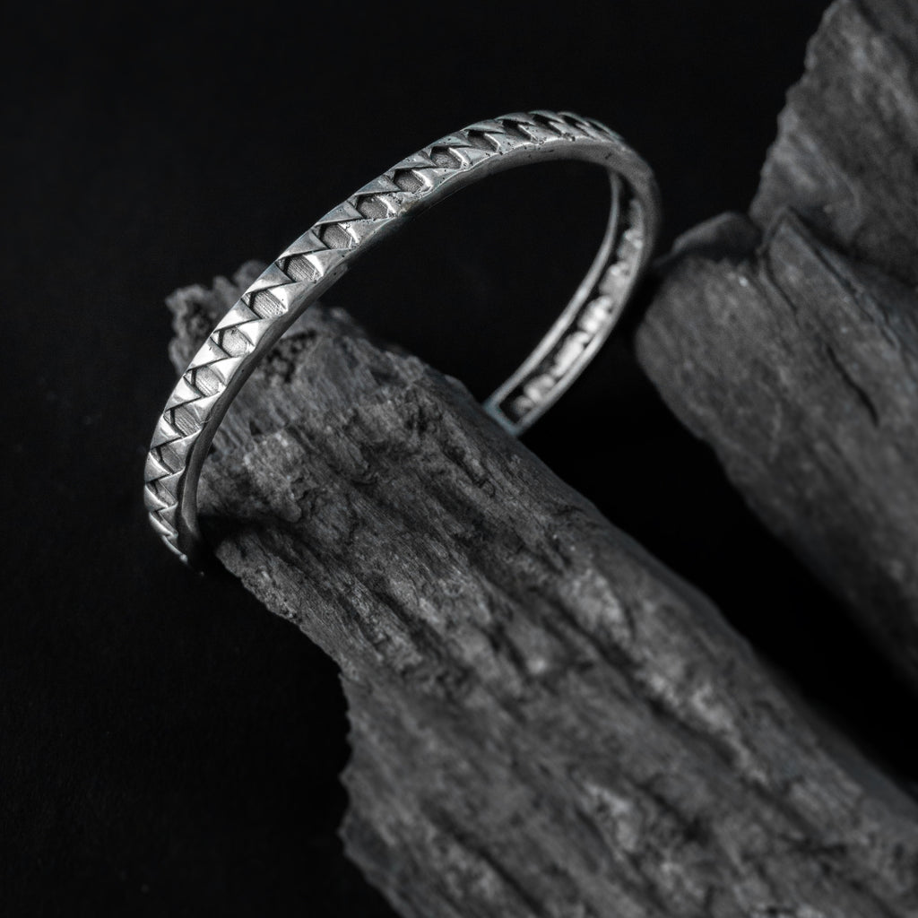 Silver Checkerboard Cuff-bracelet