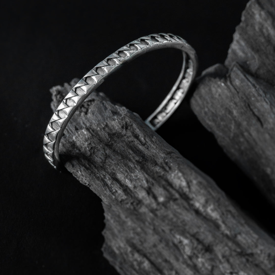 Silver Checkerboard Cuff-bracelet